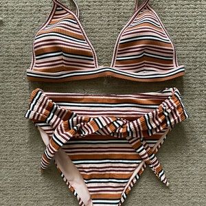 Montce Swim high waisted 2 piece with waist tie